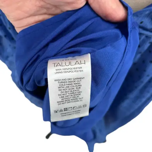 La Maison Talulah Sorrento Midi Dress Azure Blue Polka Dot Size Small