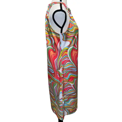Jude Connolly The Lisa Keyhole Halter Dress Groovy Psychedelic Colorful Size S