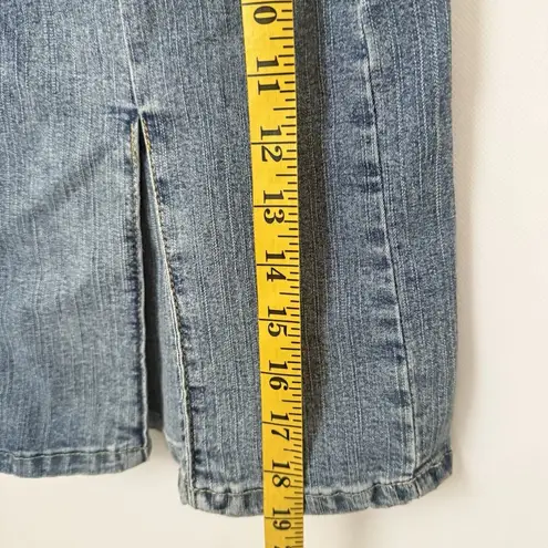 Vanilla Star Jeans Vintage Y2K Denim Skirt Pleated Mini Jeans Embroidered 90’s Paneled Cute Slit 1