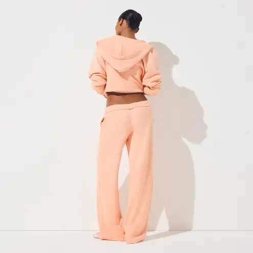 SKIMS French Terry Straight Leg Pant in Cantaloupe, Size Large