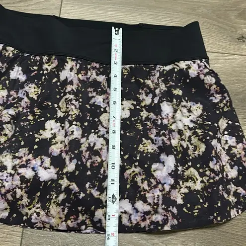 Title Nine 14” Napili Bonded Ultra Light High Rise Black Printed Running Skirt M