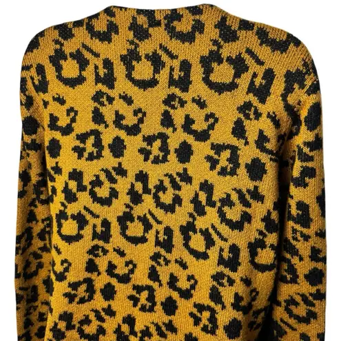 Unif NWOT  Leopard Animal Print Wool Blend Oversized Cardigan Cozy Holiday S