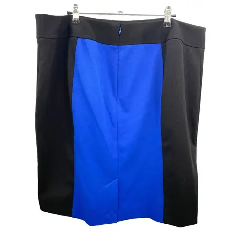 Lane Bryant  Pencil Skirt Plus‎ Size 18W Knit Stretch Black Blue Color Block New