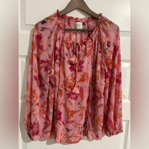 MISA Los Angeles Blouse Pink Floral Size XS