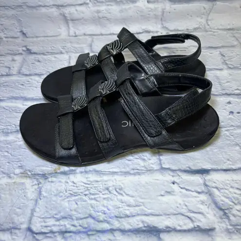 Vionic AMBER Black Leather Slingback Sandals Comfort Arch Support Women Size 9