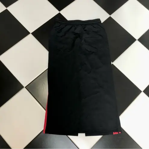 The Kooples NWOT Sport Black Midi Skirt Stripes Drawstring Elastic Waistband szM