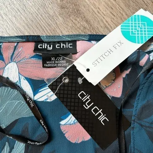 City Chic Luna Floral Wrap Dress Size 22 NWT