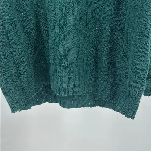 Lake Harmony Green Crew Neck Sweater M Textured Knit cotton vintage unisex Size M