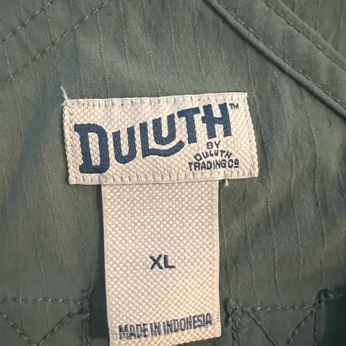 Duluth Trading Heirloom Carpenter Overalls Shorts Cargo Green Women’s XL EUC