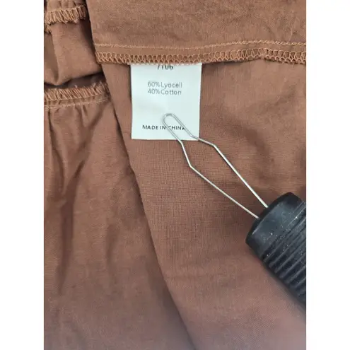 Pretty Garden Womens Brown Long Sleeve Tie Front Peplum Blouse Top XXL Size undefined