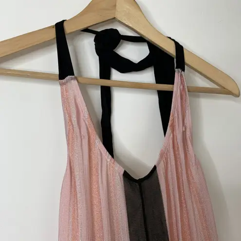 PilyQ Swim Papaya Faith Long Maxi Dress Womens XS Small Striped Pink