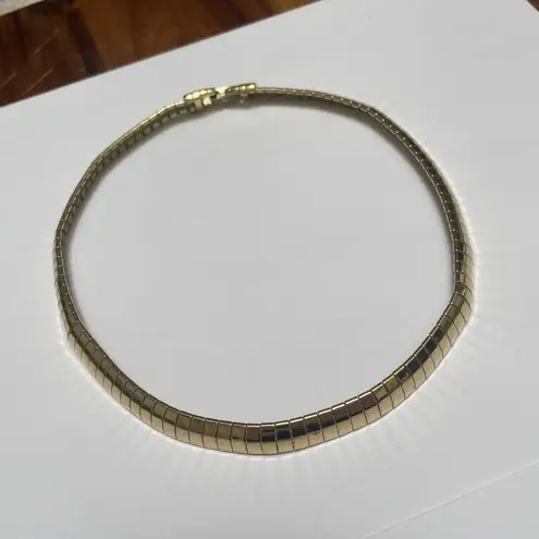 Trifari Signed Necklace Gold Tone Choker