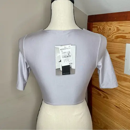 Naked Wardrobe The Sleek T Crop Top in Lavender Purple Extra Small NWT