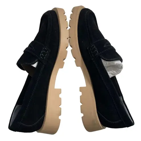 NEW Dolce Vita Elias Suede Leather Lug Sole Penny Loafers in Midnight Size 8.5 Black