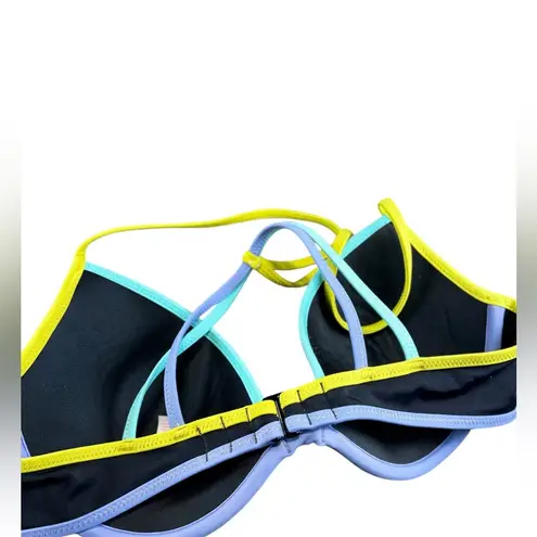 Victoria's Secret  34 C‎  Fabulous Bikini Top Black Purple Padded - Image 4