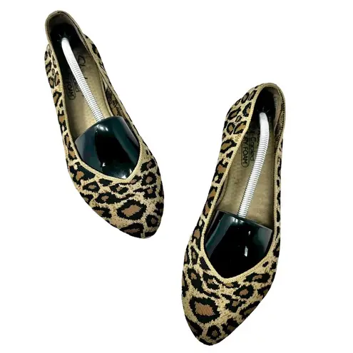 Skechers  Cleo Claw Some Leopard Knit Ballet Flats Brown Tan Black Size 9.5