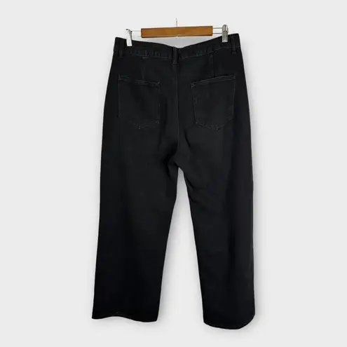 Cider Womens size Large Straight Wide Leg Denim Jeans High Rise Black