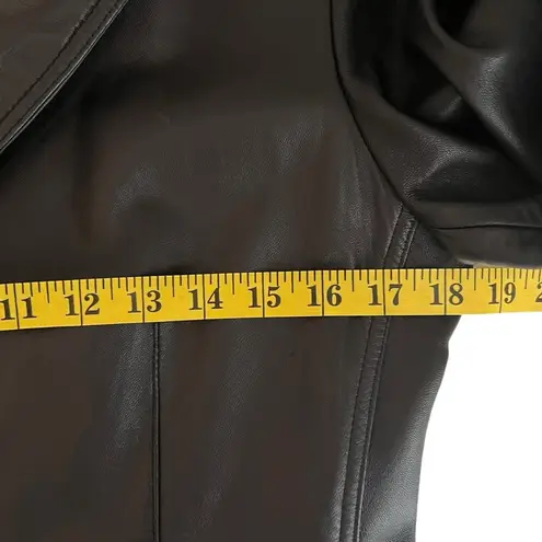 Boston Harbour Womens Black Leather Jacket Size M Moto Baddie Biker Neutral Size M