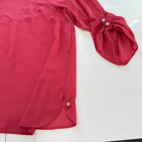 Maggie Barnes Pink Georgette Pullover Tab Sleeve Blouse Size 4X