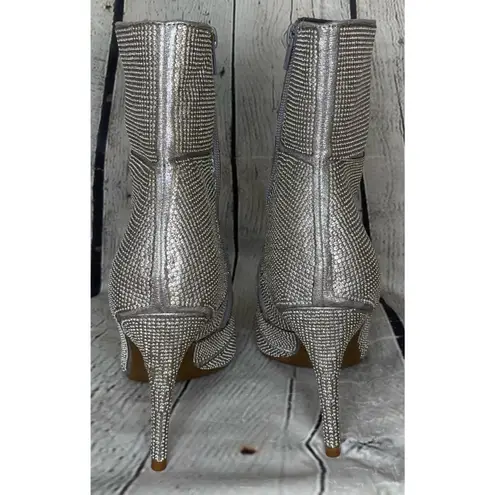 Andiamo Sliver Sparkle Bling Heeled Boots