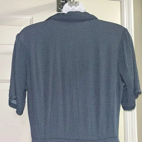 Eddie Bauer  Vintage ButtonUp Short Sleeve Gray Abstract Maxi Dress- Medium Tall