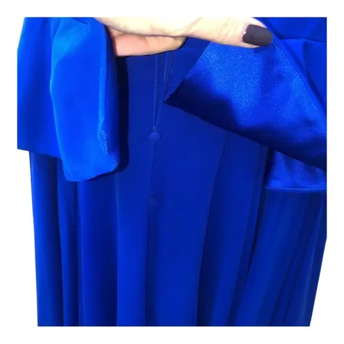 Rickie Freeman Teri Jon Royal Blue Illusion Neck Cocktail Dress Size 6