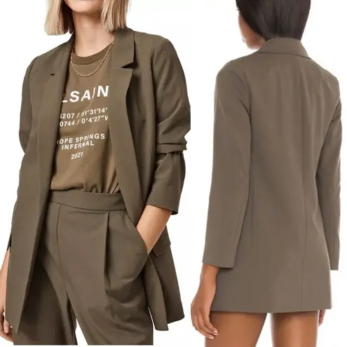 All Saints Aleida Lightweight Tri Blazer Olive Army Tarmac Green