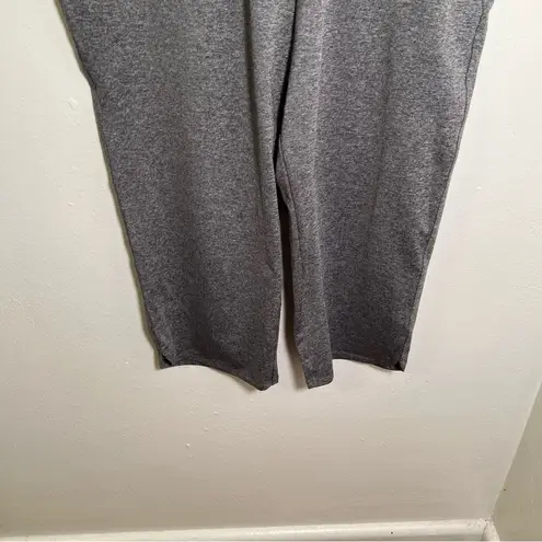 Cropped Athletic Pant Heathered Gray Wide Leg L Size L