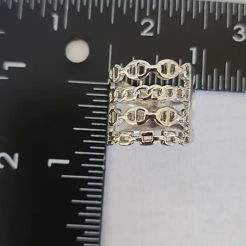 Silver Multi Chain Link Ring