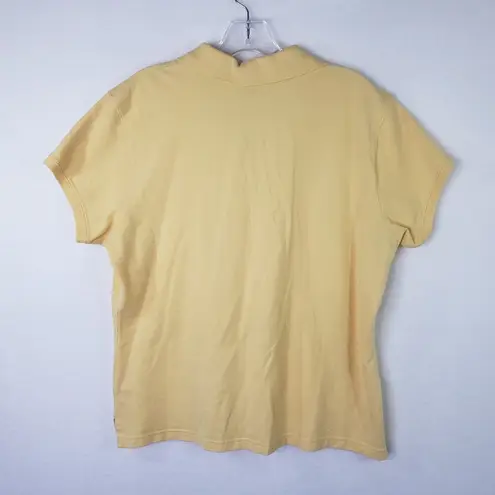 L.L.Bean  Polo Shirt Womens Size XL Yellow Short Sleeve Collared Classic Casual