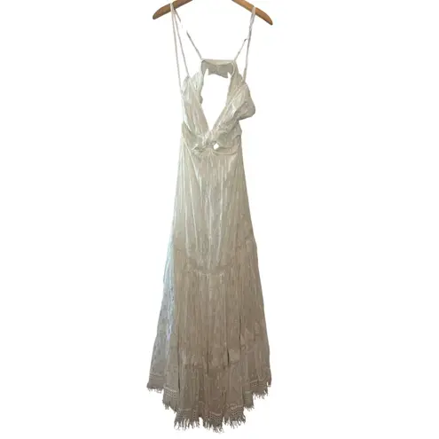 Rococo Sand Paola White Cut Out Maxi Dress NWT Size Large Boho Resort