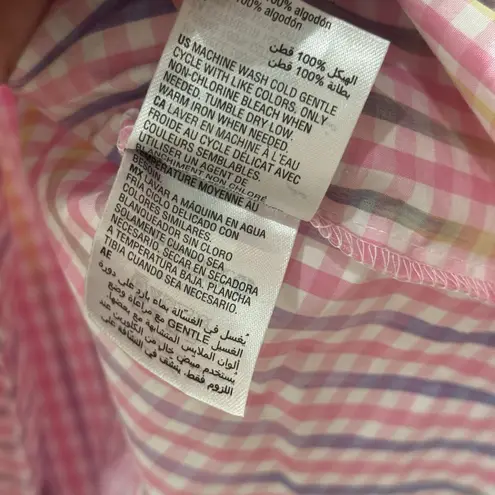 Charter Club Women S Cotton Preppy Party Plaid Midi Baby Shower Pink Blue Dress