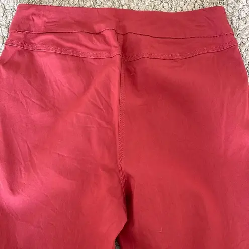 Coldwater Creek Women's Pull On Pants Straight Elastic Waistband Red Size 10