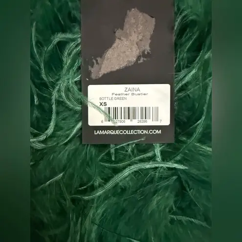NWT LaMarque Zaina Ostrich Feather Bustier
Top Bottle Green XS $275