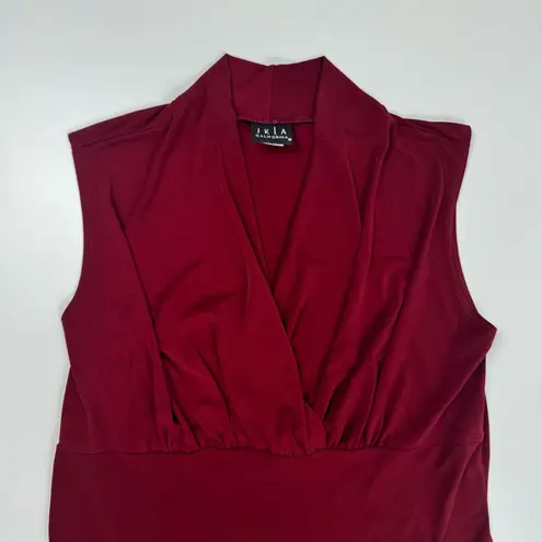 Vintage 90s Y2K JKLA California Wrap Draped Neck Top USA Made Sz L Grunge Goth Red Size L
