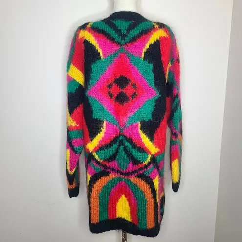 Classiques Entier Vintage Classiques Mohair Acrylic Fuzzy Colorful Cardigan Sweater 80s Size XL