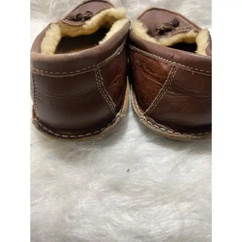 Cabela's Mens Leather & Shearling Lined Moccasin Slippers With Tassels