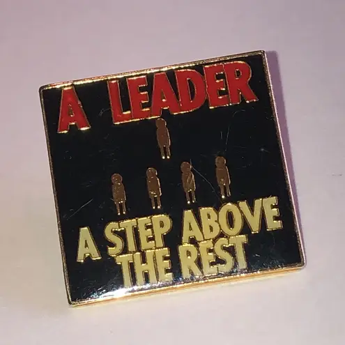 A Leader A Step Above The Rest Vintage Enamel Pin Red