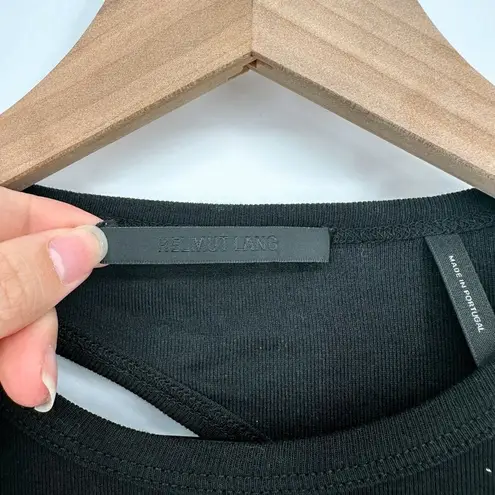 Helmut Lang Back Cutout Long Sleeve Midi Dress Black Women's S Ribbed