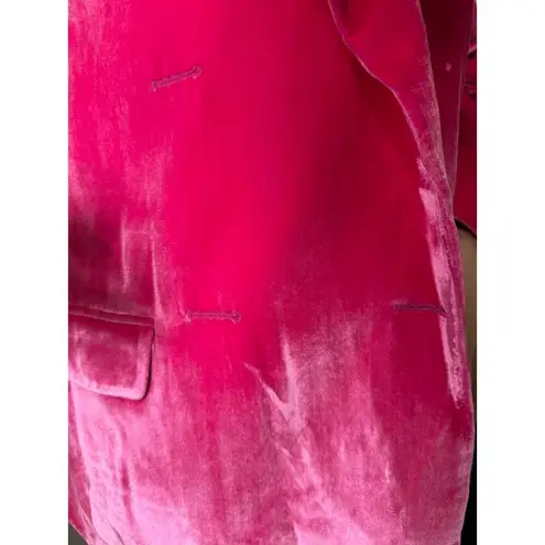 Kate Spade  Pink Velvet Blazer open front barbiecore oversized small