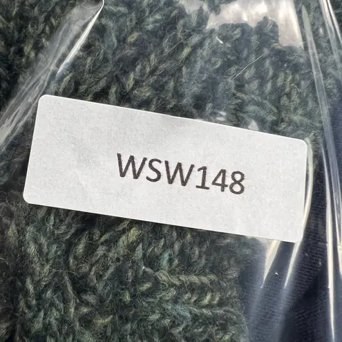 Pilcro and the Letterpress Dually Clad Wool Cable Knit Sweater Green/Navy Size L