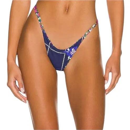 Maaji NWT  Micro Mini Reversible Floral and Navy Bikini Bottom LARGE