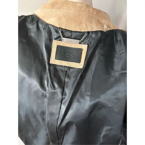 UGG  leather jacket moto style tan color size large