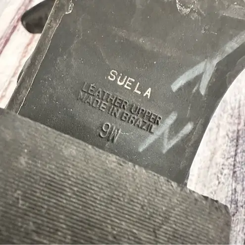 Vintage Markon “Suela” Black Leather Embossed Women's Mid Calf Boots Size 9