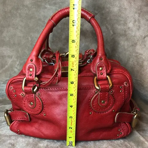 Chloé CHLOE Paddington Red Leather Padlock Bag with Lock, Key, COA, Dust Bag AUTHENTIC