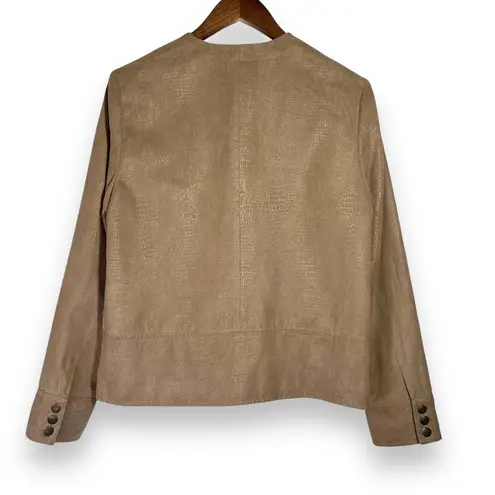 Vintage NWOT Napa Valley Faux Suede Snakeskin Jacket Women's Size 10 Tan