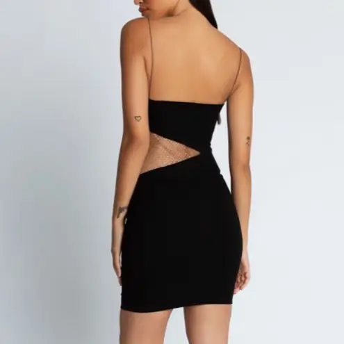 Meshki Callie Mini Dress Women’s Size Small Black Sheath Diamante Cutout