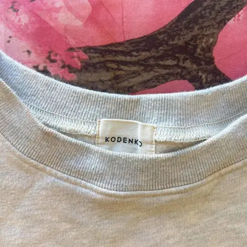 kodenko heather light grey cropped crewneck sweatshirt