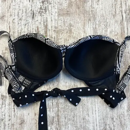 Coco reef  NWT Divine Power Black Multi Polka Dot Underwire Bikini Top 32/24D