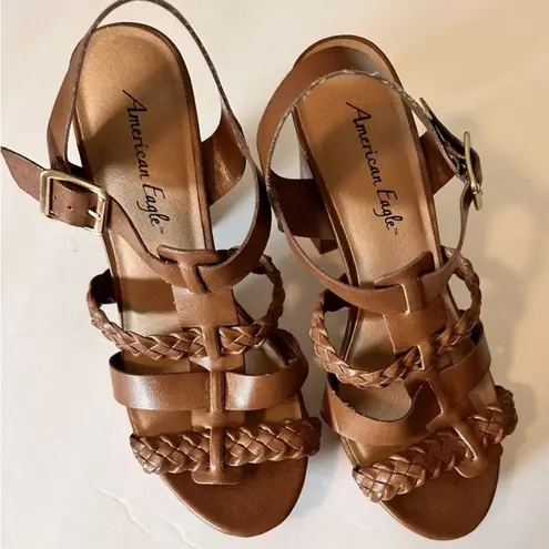 American Eagle NEW  Block Heel Shoes Brown Size 9 NWOT